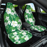 Green Hawaiian Hibiscus Monstera Car Seat Cover Grunge Stylized LT01 One Size Green - Polynesian Pride