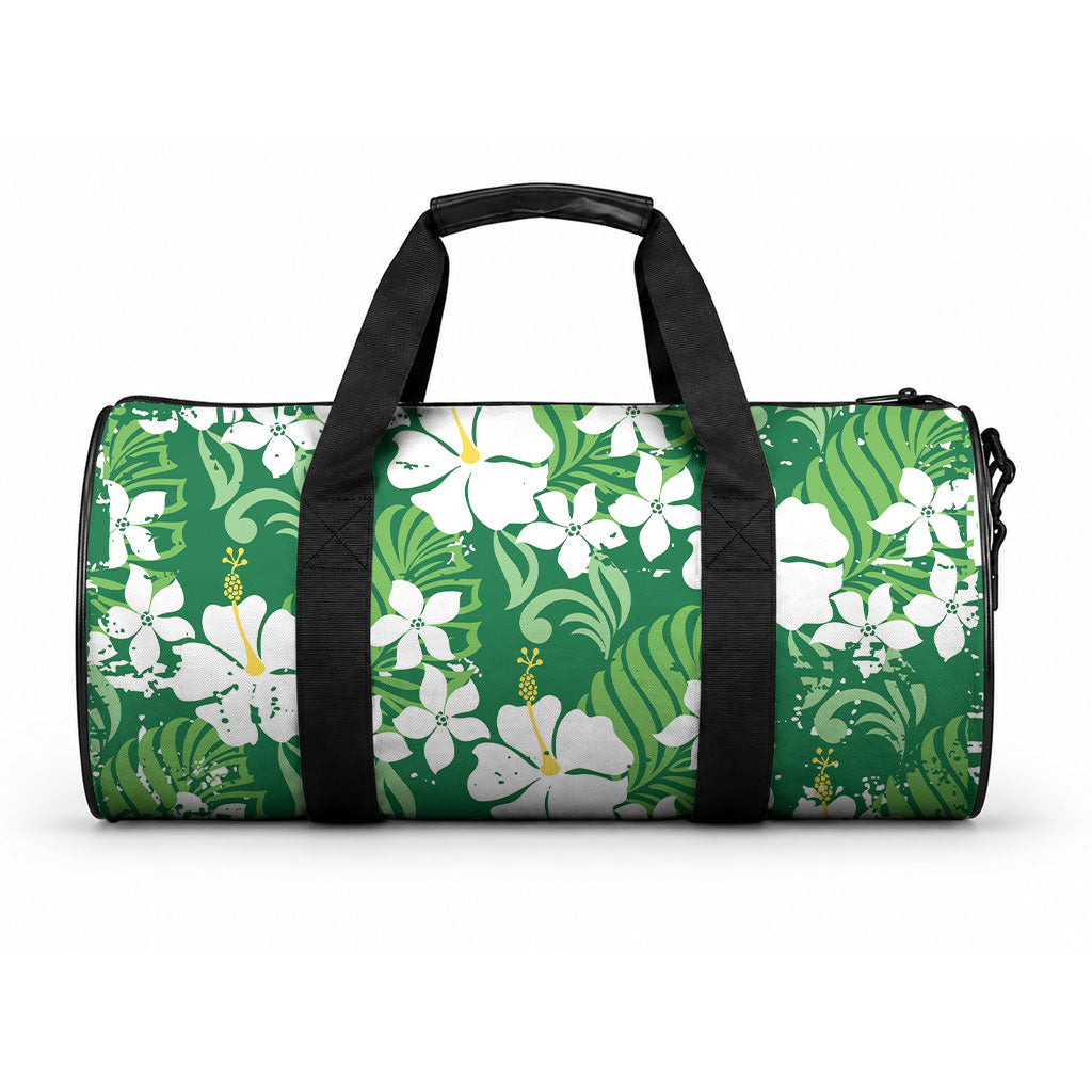 Green Hawaiian Hibiscus Monstera Duffle Bag Grunge Stylized LT01 One size Green - Polynesian Pride