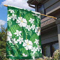 Green Hawaiian Hibiscus Monstera Garden Flag Grunge Stylized LT01 - Polynesian Pride