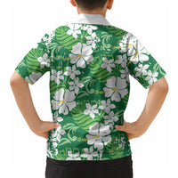 Green Hawaiian Hibiscus Monstera Hawaiian Shirt Grunge Stylized LT01 - Polynesian Pride