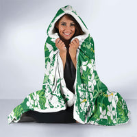 Green Hawaiian Hibiscus Monstera Hooded Blanket Grunge Stylized LT01 - Polynesian Pride