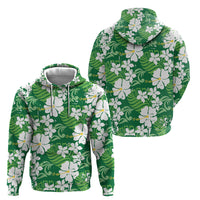 Green Hawaiian Hibiscus Monstera Hoodie Grunge Stylized LT01 - Polynesian Pride