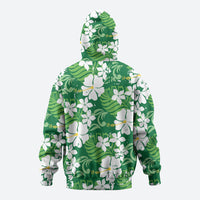 Green Hawaiian Hibiscus Monstera Hoodie Grunge Stylized LT01 - Polynesian Pride