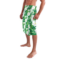 Green Hawaiian Hibiscus Monstera Lavalava Grunge Stylized LT01 - Polynesian Pride