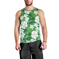 Green Hawaiian Hibiscus Monstera Men Tank Top Grunge Stylized LT01 - Polynesian Pride