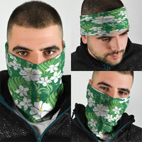 Green Hawaiian Hibiscus Monstera Neck Gaiter Grunge Stylized LT01 - Polynesian Pride