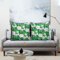 Green Hawaiian Hibiscus Monstera Pillow Cover Grunge Stylized LT01 - Polynesian Pride