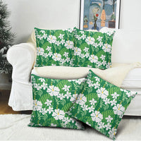 Green Hawaiian Hibiscus Monstera Pillow Cover Grunge Stylized LT01 - Polynesian Pride