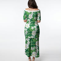 Green Hawaiian Hibiscus Monstera Puletasi Grunge Stylized LT01 - Polynesian Pride