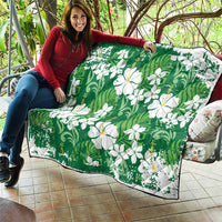 Green Hawaiian Hibiscus Monstera Quilt Grunge Stylized LT01 - Polynesian Pride