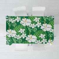 Green Hawaiian Hibiscus Monstera Tablecloth Grunge Stylized LT01 Green - Polynesian Pride