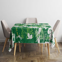 Green Hawaiian Hibiscus Monstera Tablecloth Grunge Stylized LT01 - Polynesian Pride