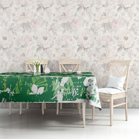 Green Hawaiian Hibiscus Monstera Tablecloth Grunge Stylized LT01 - Polynesian Pride