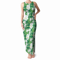 Green Hawaiian Hibiscus Monstera Tank Maxi Dress Grunge Stylized LT01 Women Green - Polynesian Pride