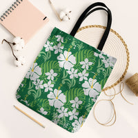 Green Hawaiian Hibiscus Monstera Tote Bag Grunge Stylized LT01 Black Strap One Size Green - Polynesian Pride