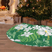 Green Hawaiian Hibiscus Monstera Tree Skirt Grunge Stylized LT01 - Polynesian Pride