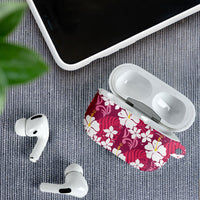 Pink Hawaiian Hibiscus Monstera AirPods Case Grunge Stylized LT01 - Polynesian Pride