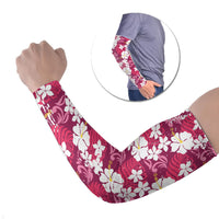 Pink Hawaiian Hibiscus Monstera Arm Sleeves Grunge Stylized