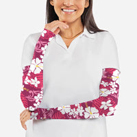 Pink Hawaiian Hibiscus Monstera Arm Sleeves Grunge Stylized