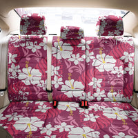 Pink Hawaiian Hibiscus Monstera Back Car Seat Cover Grunge Stylized