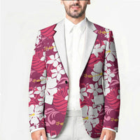 Pink Hawaiian Hibiscus Monstera Blazer Grunge Stylized LT01 - Polynesian Pride