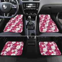 Pink Hawaiian Hibiscus Monstera Car Mats Grunge Stylized