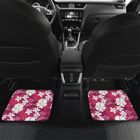Pink Hawaiian Hibiscus Monstera Car Mats Grunge Stylized