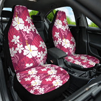 Pink Hawaiian Hibiscus Monstera Car Seat Cover Grunge Stylized LT01 One Size Pink - Polynesian Pride