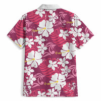 Pink Hawaiian Hibiscus Monstera Hawaiian Shirt Grunge Stylized LT01 - Polynesian Pride