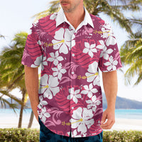 Pink Hawaiian Hibiscus Monstera Hawaiian Shirt Grunge Stylized LT01 - Polynesian Pride