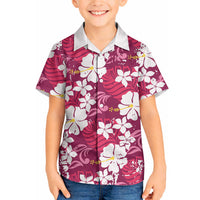 Pink Hawaiian Hibiscus Monstera Hawaiian Shirt Grunge Stylized LT01 - Polynesian Pride