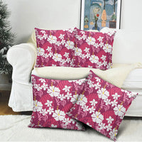 Pink Hawaiian Hibiscus Monstera Pillow Cover Grunge Stylized LT01 - Polynesian Pride