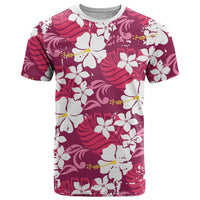 Pink Hawaiian Hibiscus Monstera T Shirt Grunge Stylized LT01 Pink - Polynesian Pride