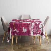 Pink Hawaiian Hibiscus Monstera Tablecloth Grunge Stylized