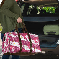 Pink Hawaiian Hibiscus Monstera Travel Bag Grunge Stylized LT01 - Polynesian Pride