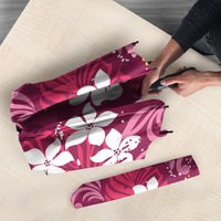 Pink Hawaiian Hibiscus Monstera Umbrella Grunge Stylized