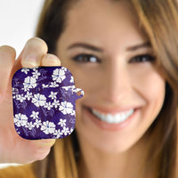 Purple Hawaiian Hibiscus Monstera AirPods Case Grunge Stylized LT01 - Polynesian Pride