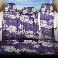 Purple Hawaiian Hibiscus Monstera Back Car Seat Cover Grunge Stylized