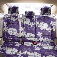 Purple Hawaiian Hibiscus Monstera Back Car Seat Cover Grunge Stylized