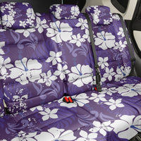 Purple Hawaiian Hibiscus Monstera Back Car Seat Cover Grunge Stylized