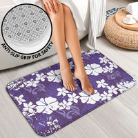 Purple Hawaiian Hibiscus Monstera Bathroom Set Grunge Stylized LT01 - Polynesian Pride