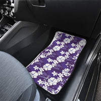Purple Hawaiian Hibiscus Monstera Car Mats Grunge Stylized LT01 - Polynesian Pride
