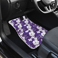 Purple Hawaiian Hibiscus Monstera Car Mats Grunge Stylized LT01 - Polynesian Pride