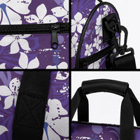 Purple Hawaiian Hibiscus Monstera Duffle Bag Grunge Stylized LT01 - Polynesian Pride