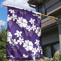 Purple Hawaiian Hibiscus Monstera Garden Flag Grunge Stylized LT01 - Polynesian Pride