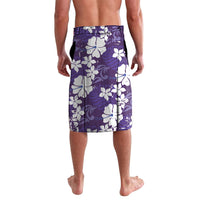 Purple Hawaiian Hibiscus Monstera Lavalava Grunge Stylized