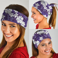 Purple Hawaiian Hibiscus Monstera Neck Gaiter Grunge Stylized LT01 - Polynesian Pride