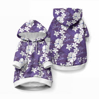 Purple Hawaiian Hibiscus Monstera Pet Hoodie Grunge Stylized