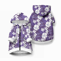 Purple Hawaiian Hibiscus Monstera Pet Hoodie Grunge Stylized