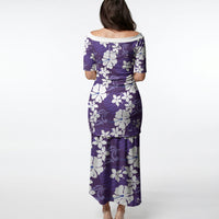 Purple Hawaiian Hibiscus Monstera Puletasi Grunge Stylized LT01 - Polynesian Pride